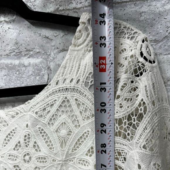 NWT Sezane Sarah Robe Crochet Eyelet 3/4 Sleeve Mini Dress (38) Ecru Cream - Picture 10 of 10